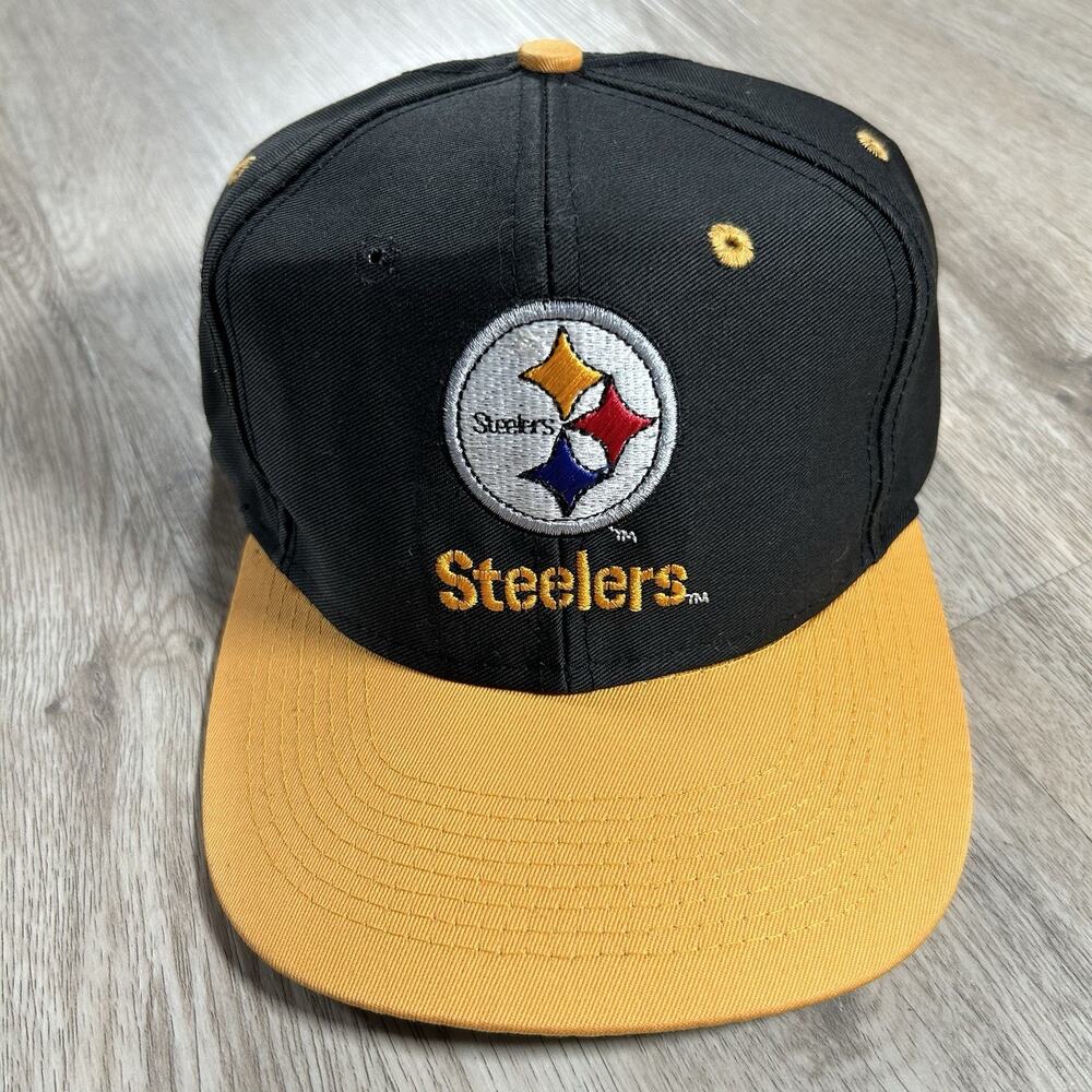 Vintage Pittsburgh Steelers Hat Snapback NFL Football Logo 7 Black‎ Yellow Cap